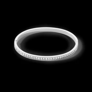 Bangle Stainless Steel & Crystals Silver Crystal 17 | COEUR DE LION Sale
