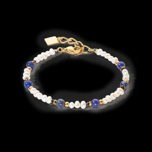 Bracelet Flow Freshwater Pearls & Sodalite Gold | COEUR DE LION Clearance