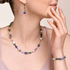 Bracelet Geocube® Crystals & Gemstones Blue-Green | COEUR DE LION New