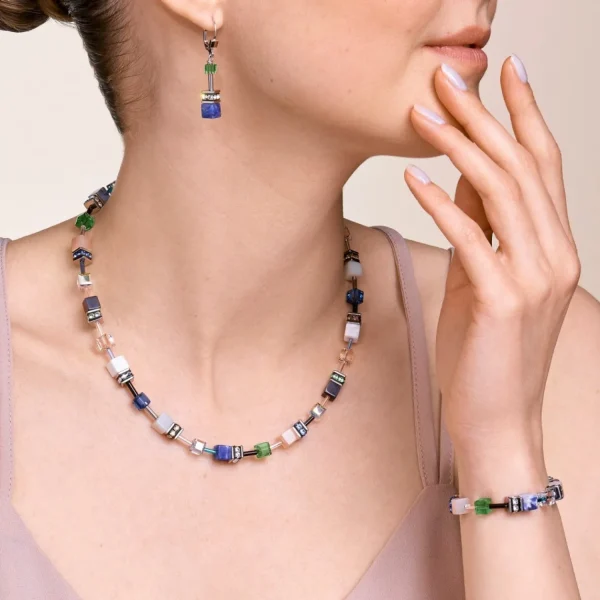 Bracelet Geocube® Crystals & Gemstones Blue-Green | COEUR DE LION New