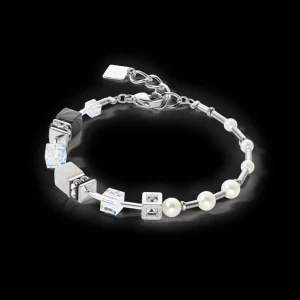 Bracelet Geocube® Fusion Precious Pearl Mix Silver-Grey | COEUR DE LION New