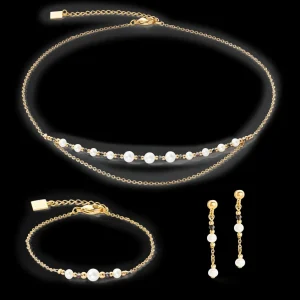 Bracelet Modern Princess Freshwater Pearls Gold | COEUR DE LION Cheap
