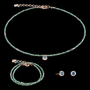 Bracelet Small Crystal Rose Gold & Petrol | COEUR DE LION Best Sale