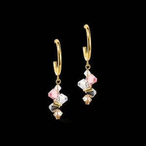 Dancing Crystals Earrings Gold Light Rose | COEUR DE LION Online