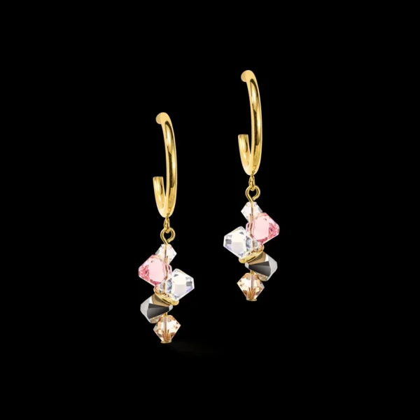 Dancing Crystals Earrings Gold Light Rose | COEUR DE LION Online