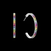 Earrings Creole 35 Stainless Steel & Crystals Silver Multicolor | COEUR DE LION Online