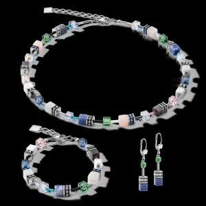 Earrings Geocube® Crystals & Gemstones Blue-Green | COEUR DE LION Cheap