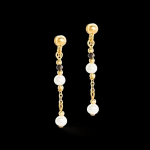 Earrings Modern Princess Freshwater Pearls Gold | COEUR DE LION Cheap