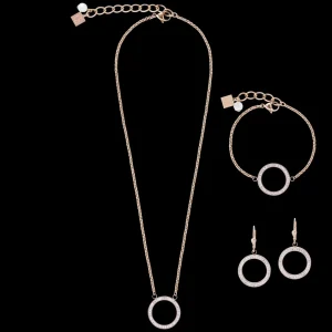 Earrings Ring Crystals Pave & Stainless Steel Rose Gold & Crystal | COEUR DE LION Best Sale