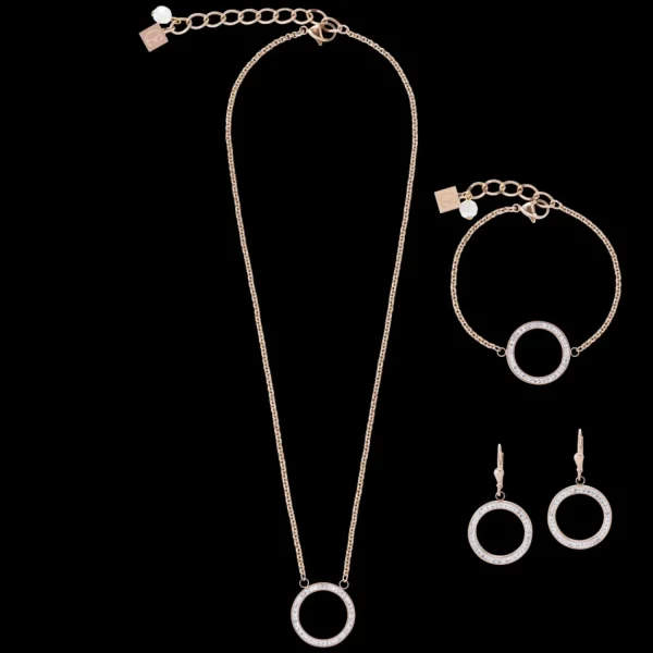 Earrings Ring Crystals Pave & Stainless Steel Rose Gold & Crystal | COEUR DE LION Best Sale
