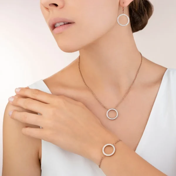 Earrings Ring Crystals Pave & Stainless Steel Rose Gold & Crystal | COEUR DE LION Best Sale