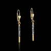 Earrings Waterfall Small Stainless Steel Gold & Glass Silver | COEUR DE LION New