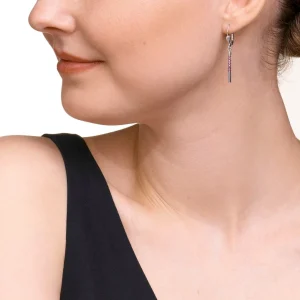 Earrings Waterfall Small Stainless Steel & Glass Lilac | COEUR DE LION Store