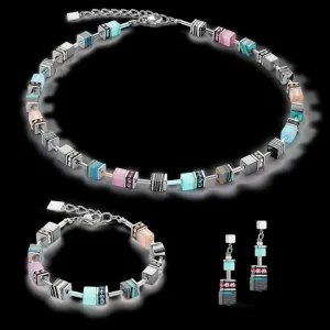 Geocube® Candy Necklace Aqua Pink | COEUR DE LION Clearance
