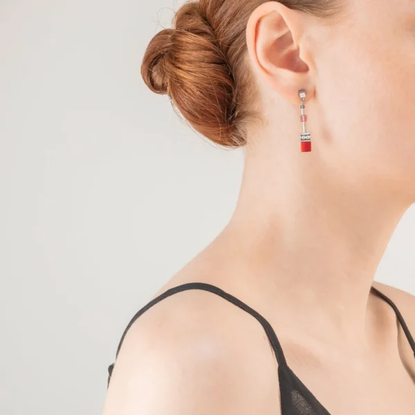 Geocube® Iconic 50 Cm Earrings Red | COEUR DE LION Clearance