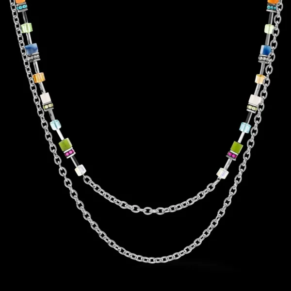 Geocube® Iconic Boho Necklace Silver-Multicolour | COEUR DE LION Clearance