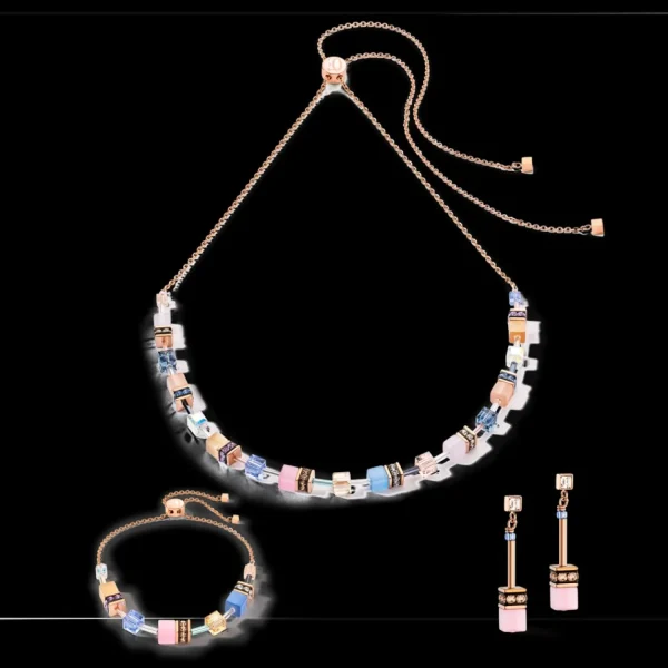 Geocube® Iconic Chain Necklace Pale Blue Pink | COEUR DE LION Discount