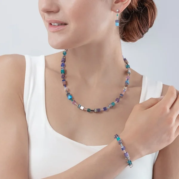 Geocube® Iconic Necklace Turquoise-Purple | COEUR DE LION Cheap