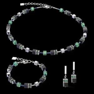 Geocube® Iconic Precious Onyx Bracelet Silver-Sage Green | COEUR DE LION Fashion