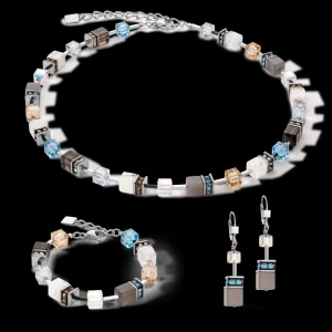 Geocube® Iconic Statement Precious Bracelet Aqua-Beige | COEUR DE LION Clearance