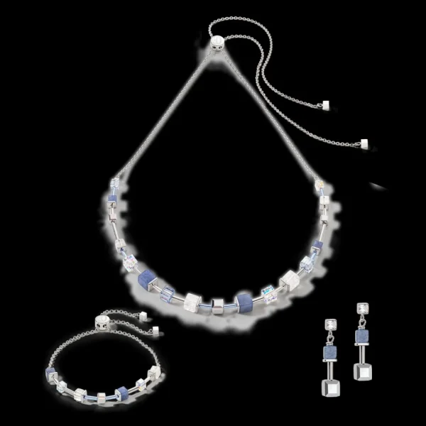 Geocube® Precious & Slider Closure Bracelet Silver-Blue | COEUR DE LION Cheap