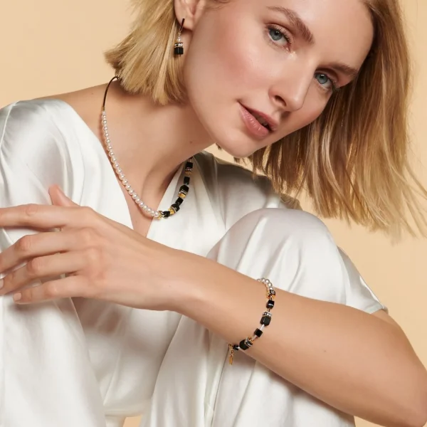 Geocube® Precious Fusion Pearls Bracelet Black-Gold | COEUR DE LION Store