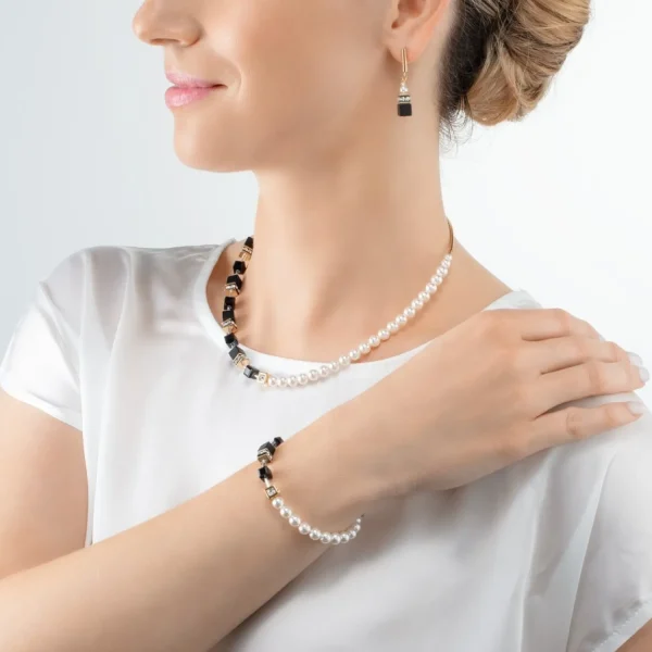 Geocube® Precious Fusion Pearls Bracelet Black-Gold | COEUR DE LION Store