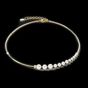 Necklace Asymmetry Freshwater Pearls & Stainless Steel White-Gold | COEUR DE LION Outlet