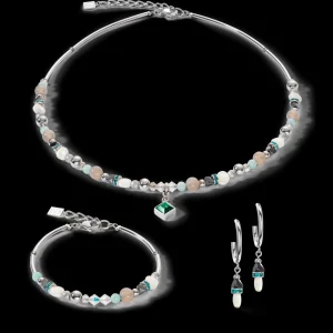Necklace Brilliant Square Interchangeable Pendant Precious Dark Green | COEUR DE LION Fashion