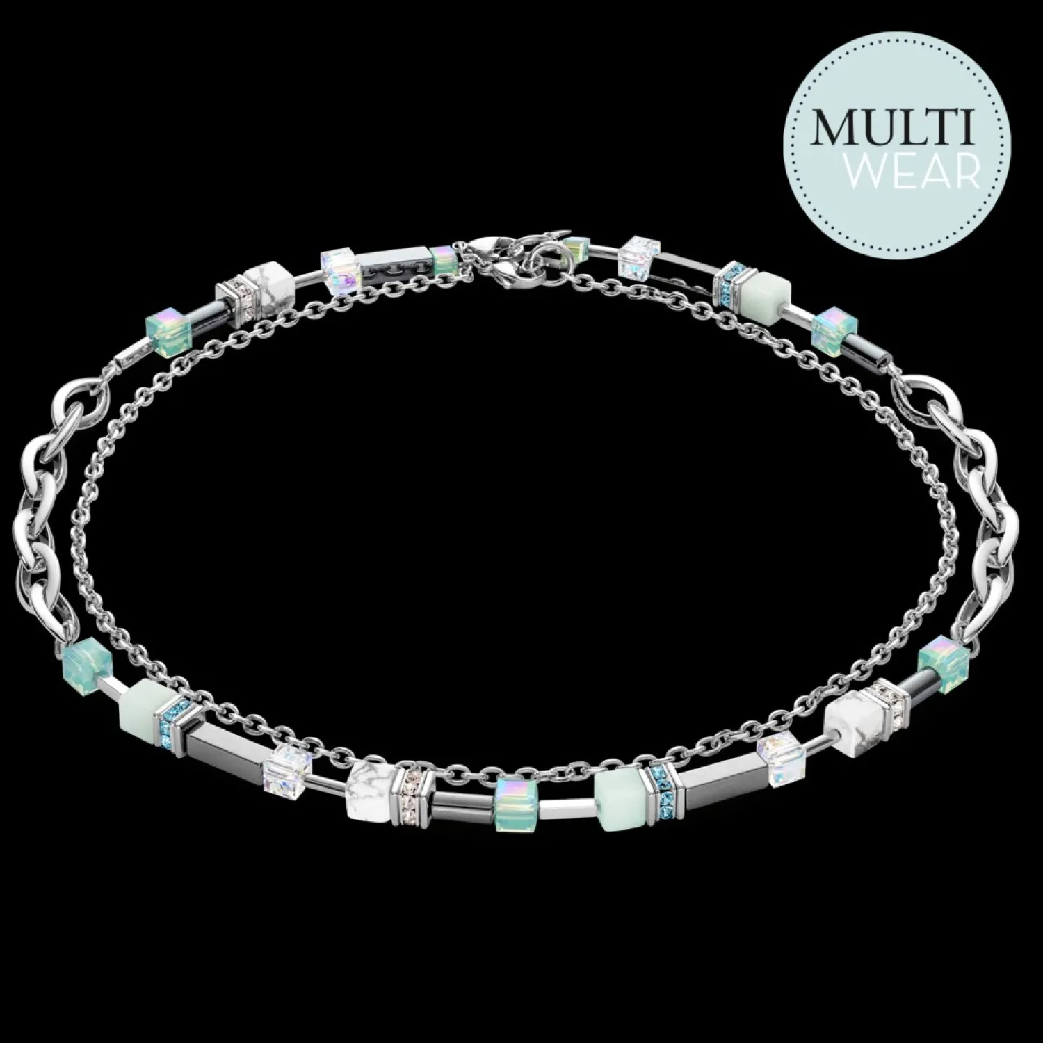 necklace_shapemix_multiwe_0.webp Necklace Shape-Mix Multiwear Mint Green | COEUR DE LION Outlet