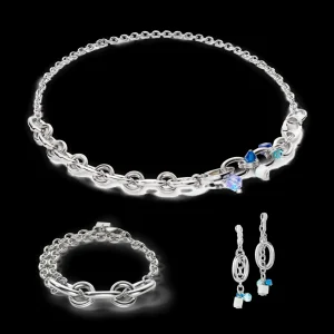 Neptune's Treasure Earrings Silver Blue | COEUR DE LION Clearance