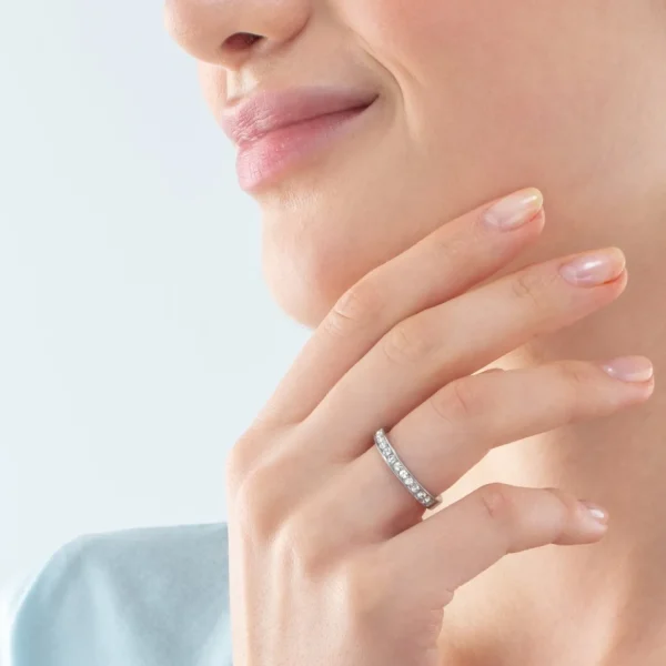 Ring Stainless Steel & Crystals Slim Silver Crystal | COEUR DE LION Online