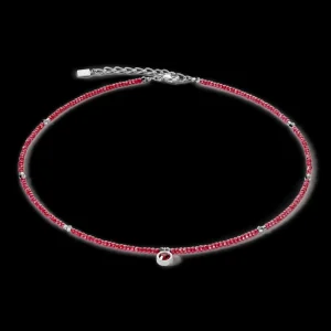Sparkling Dot Delicate Necklace Rose Silver & Red | COEUR DE LION Hot