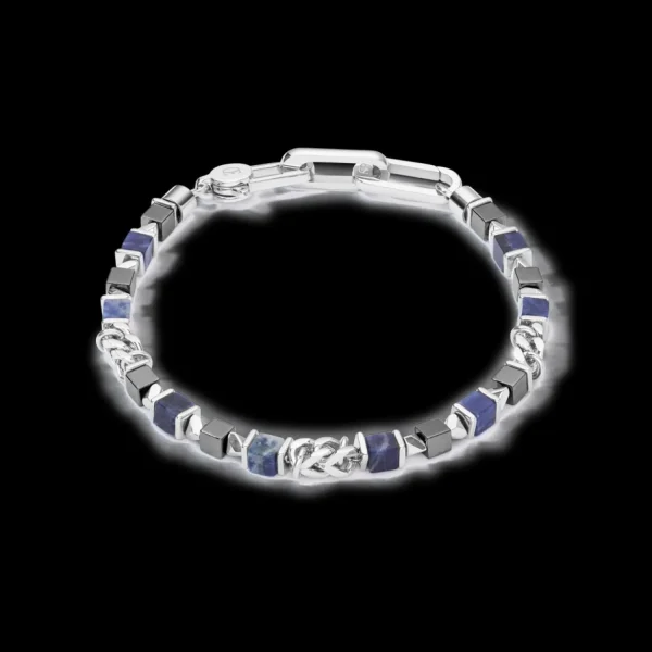 Unisex Bracelet Cubes & Chain Blue | COEUR DE LION Cheap