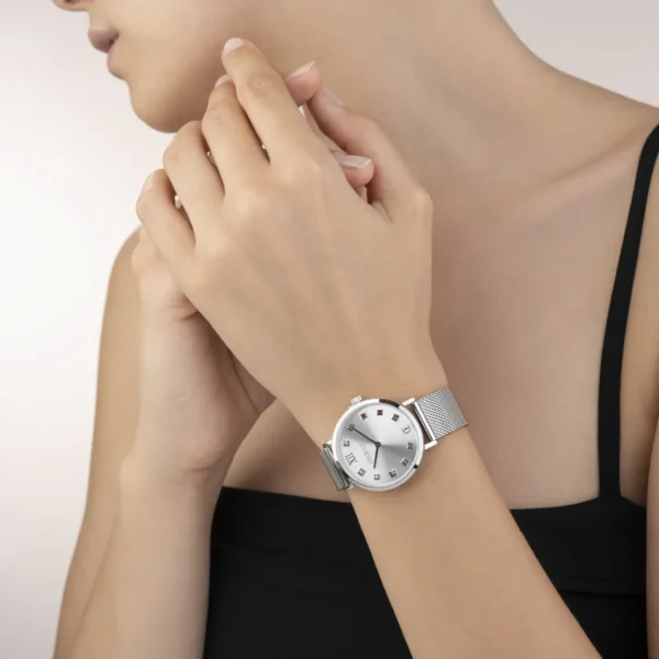 Watch Round Silver Sunray Milanese Stainless Steel | COEUR DE LION Shop