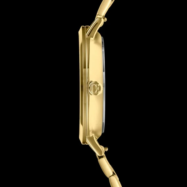 Watch Round Statement Unisex White Sunray Stainless Steel Frosted Gold | COEUR DE LION New